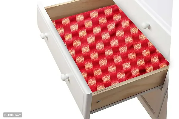 The Furnishing Tree PVC Kitchen/Wardrobe/Drawer Shelf Mat Width 27 Inches Length 5 Meter Roll Printed Red Color-thumb0