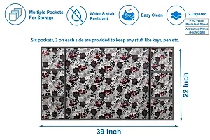 The Furnishing Tree Waterproof Fridge Top Cover with 6 pockets LxW 22x39 Inch Traditional Pattern Cream, Wipeable-thumb3