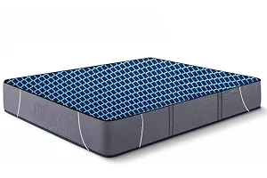 The Furnishing Tree Mattress Protector/Waterproof Bedsheet Size WxL 48x72 inches 4x6 Feet Single Bed Polyester Blue Checks-thumb2