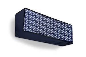 The Furnishing Tree Split AC cover for indoor and outdoor unit of 1 ton waterproof and dustproof Blue Hounds Tooth pattern-thumb3