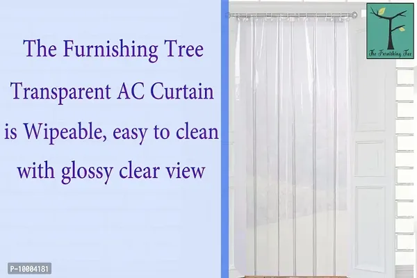 The Furnishing Tree 0.30mm PVC AC Transparent Curtain - (4.5 X 6.5 Ft) Or (54 X 78 Inches) Set of 2 with 16 Hooks-thumb2