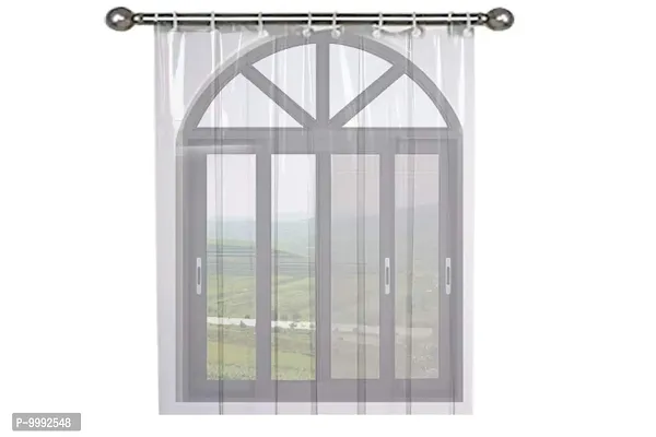 The Furnishing Tree Transparent AC Curtain Width 4.5 feet Length 6 feet 0.30mm Thickness with 8 Hooks-thumb3