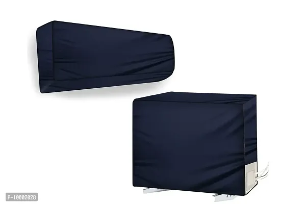 The Furnishing Tree Split AC Cover for Indoor and Outdoor units of 1.5 Ton waterproof Blue Colour