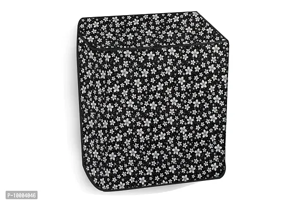 The Furnishing Tree Washing Machine Cover Floral pattern black Compatible for Whirlpool 7.2Kg Semi-Automatic Top Loading Ace Supreme Plus