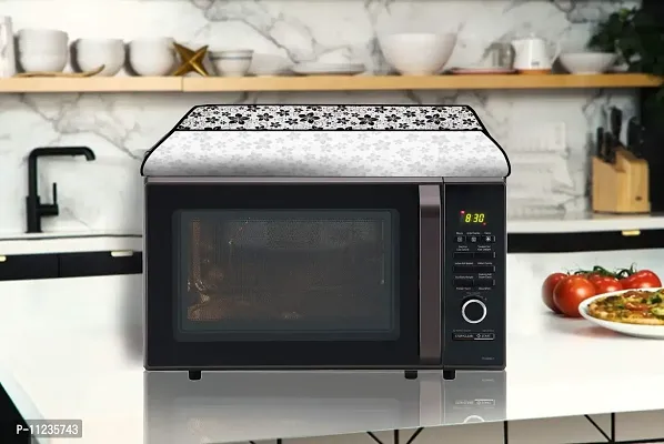 The Furnishing Tree Microwave Oven Cover for Whirlpool 25L Crisp STEAM Conv. MW Oven-MS Floral Pattern Grey-thumb2