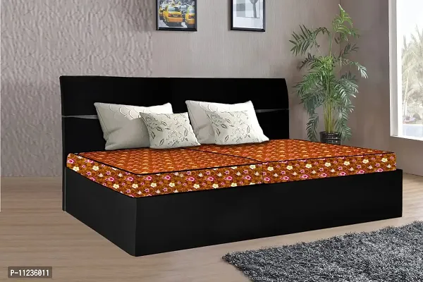 The Furnishing Tree Polyester Mattress Protector Waterproof Size WxL 36x72 inches Single Bed one Unit Floral Pattern Orange