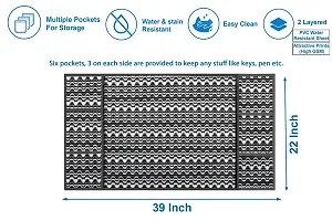 The Furnishing Tree Waterproof Fridge Top Cover with 6 pockets LxW 22x39 Inch Symmetric Pattern Grey, Wipeable-thumb3