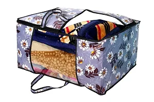 The Furnishing Tree Blanket Bag/Storage Bag/Quilt Bag Large Size Floral Pattern Blueish Grey-thumb4