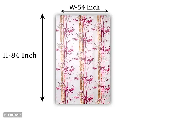 The Furnishing Tree Shower Curtains 7 feet Height 4.5 feet Width Pink Color Bamboo Branches Pattern with 8 Hooks-thumb4