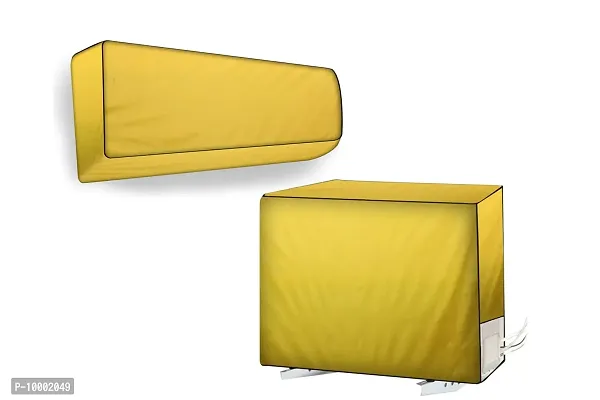 The Furnishing Tree Split AC Cover for Indoor and Outdoor units of 2 Ton waterproof Yellow Colour