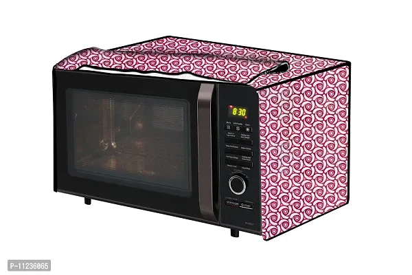 The Furnishing Tree Microwave Oven Cover for Samsung 23 L Grill MG23F301TCK Packed Pattern Pink-thumb0