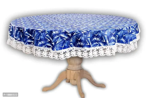 The Furnishing Tree Round Shaped 8 Seater Table Cover WxL 90x90 inches with White Border lace-thumb3