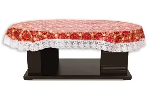 The Furnishing Tree Oval Shaped 10 Seater Table Cover WxL 60x120 inches with White Border lace-thumb2