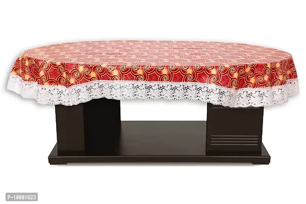 The Furnishing Tree Oval Shaped 10 Seater Table Cover WxL 60x120 inches with White Border lace-thumb3