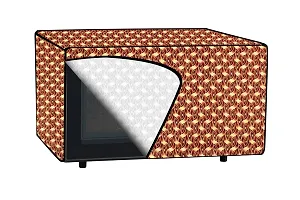 The Furnishing Tree Microwave Oven Cover for Koryo 20 L KMC2122IAM Interlocked Ropes Pattern Brown-thumb4