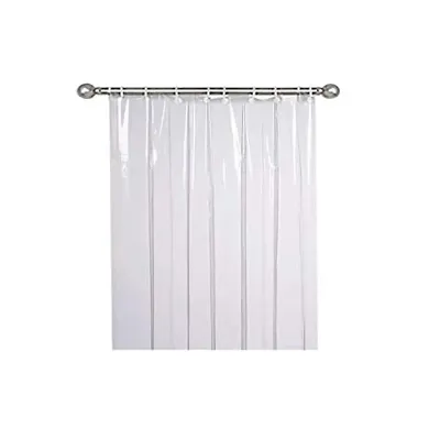 The Furnishing Tree Set of 2 Transparent AC Curtain Width 4.5 feet Length 7 feet 0.30mm Thickness with 16 Hooks