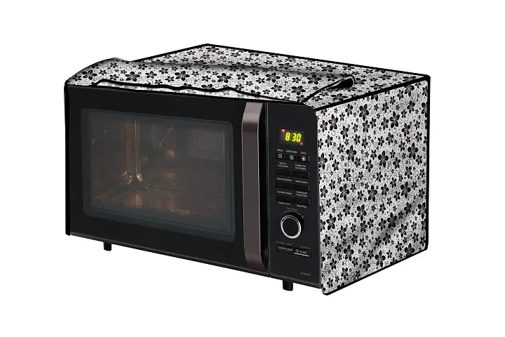 The Furnishing Tree Microwave Oven Cover for Whirlpool 25L Crisp STEAM Conv. MW Oven-MS Floral Pattern Grey