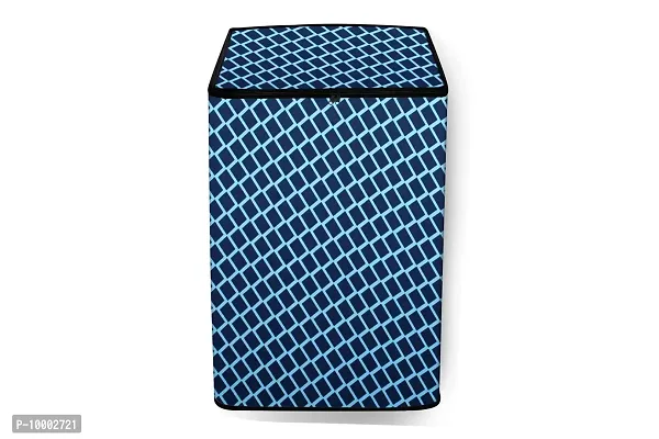 The Furnishing Tree Washing Machine Cover Check Blue Compatible for LG 6.2 KG Fully-Automatic Top Loading T7288NDDLG