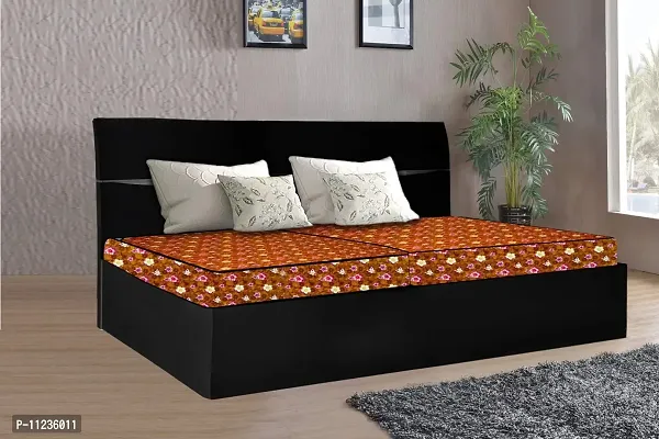 The Furnishing Tree Polyester Mattress Protector Waterproof Size WxL 36x72 inches Single Bed one Unit Floral Pattern Orange-thumb2