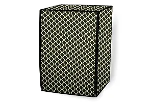 The Furnishing Tree Washer Dryer Cover for Voltas Beko 8 Kg/5kg WWD80S Waterproof Dark Brown Color Check Pattern-thumb4