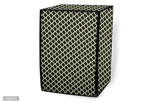 The Furnishing Tree Washer Dryer Cover for Voltas Beko 8 Kg/5kg WWD80S Waterproof Dark Brown Color Check Pattern-thumb5