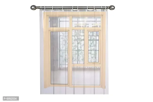 The Furnishing Tree 0.30mm PVC AC Transparent Curtain - (4.5 X 8 Ft) Or (54 X 96 Inches) Set of Two-thumb2