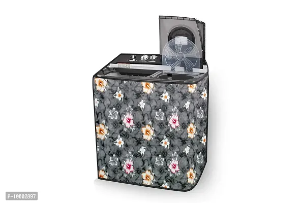 The Furnishing Tree Washing Machine Cover Floral Grey Compatible for GODREJ 9KG Semi-Automatic Top Loading WSEDGE PRO 90 5.0 PB3 M LISP-thumb3