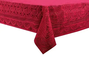 The Furnishing Tree 100 % Cotton Table Cover Traditional Pattern for Center Table (40x60 inches) Red Color-thumb4