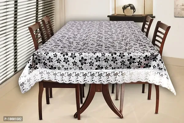 The Furnishing Tree Waterproof Square Shaped 4 Seater Printed Table Cover Size 54x54 inches with White Border Lace