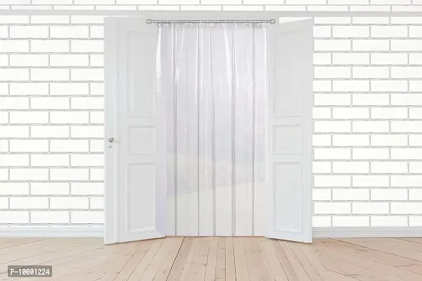 The Furnishing Tree Transparent AC Curtain Width 4.5 feet Length 9 feet 0.15mm Thickness with 8 Hooks