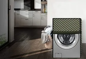 The Furnishing Tree Washer Dryer Cover for Voltas Beko 8 Kg/5kg WWD80S Waterproof Dark Brown Color Check Pattern-thumb1