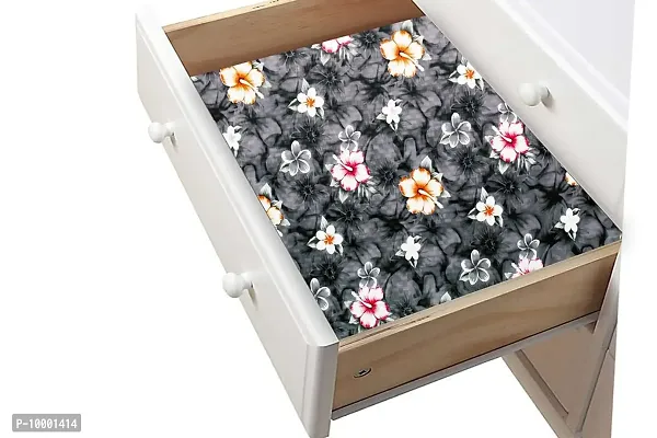 The Furnishing Tree PVC Kitchen/Wardrobe/Drawer Shelf mat Width 18 inches Length 10 Meter Roll Printed Grey Color