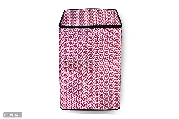 The Furnishing Tree PVC Washing Machine Cover Fully Automatic Whirlpool 9.5 kg Top Load 360 Degree Bloomwash Pro HS 9.5 Packed Pattern Pink
