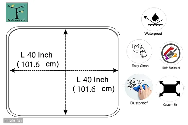 The Furnishing Tree Waterproof Square Shaped Center Table Cover Size 40x40 inches with White Border Lace-thumb4