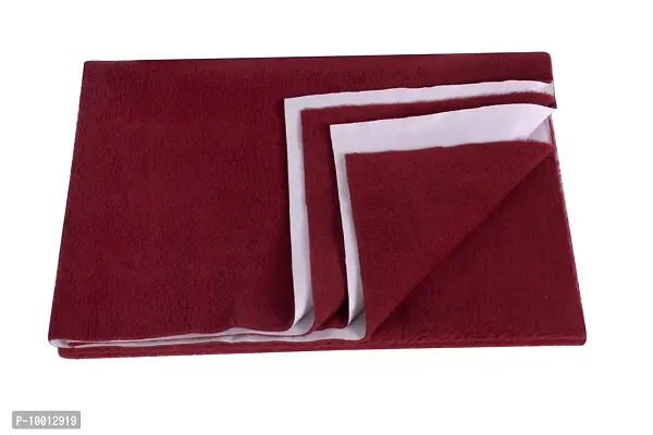 The Furnishing Tree Waterproof Cotton Dry Sheet | Bed Protector Sheet | Single Bed LxW 36x72 in inches Maroon, Set of 2-thumb2