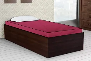 The Furnishing Tree Polyester Mattress Protector Waterproof Size WxL 72x75 Inches DoubleBed King Size Maroon Color-thumb1