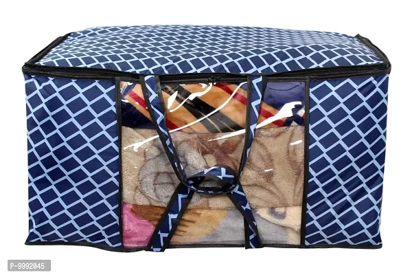 The Furnishing Tree Blanket Bag/Storage Bag/Quilt Bag Large Size Check Blue Pattern-thumb2