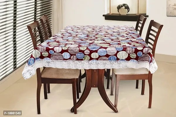 The Furnishing Tree Oval Shaped 12 Seater Table Cover WxL 60x140 inches with White Border lace