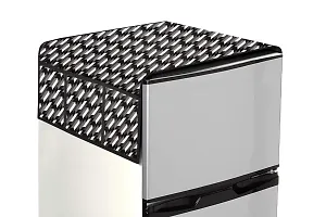 The Furnishing Tree Waterproof Fridge Top Cover with 6 pockets LxW 22x39 Inch Symmetric Pattern Black, Wipeable-thumb1