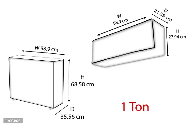 The Furnishing Tree AC Cover Set of Indoor and Outdoor Unit for 1 ton Sky Lite Color-thumb4