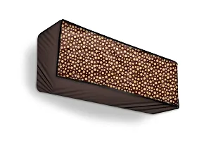 The Furnishing Tree Split AC cover for indoor and outdoor unit of 1 ton waterproof and dustproof Brown Different polka dots pattern-thumb3