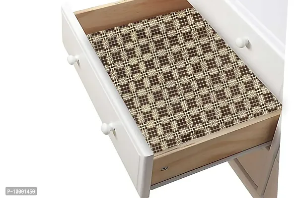 The Furnishing Tree PVC Kitchen/Wardrobe/Drawer Shelf mat Width 27 inches Length 10 Meter Roll Printed Brown Color