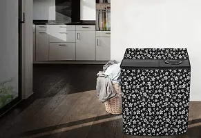 The Furnishing Tree Washing Machine Cover Floral pattern black Compatible for Whirlpool 7.2Kg Semi-Automatic Top Loading Ace Supreme Plus-thumb1