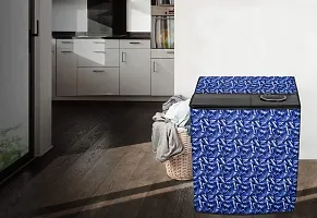 The Furnishing Tree Washing Machine Cover Frieze pattern Blue Compatible for Whirlpool 6Kg Semi-Automatic Top Loading Superb Atom-thumb1