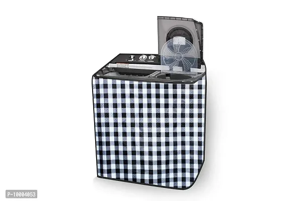 The Furnishing Tree Washing Machine Cover Gingham Pattern Black & White Compatible for Whirlpool 11 Kg Semi-Automatic Top Loading Ace XL-thumb3