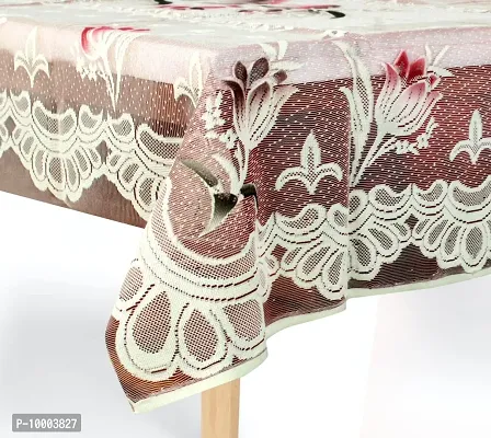 The Furnishing Tree 100 % Cotton Table Cover Lotus Pattern for Center Table (40x60 inches) Red & Black Color-thumb5