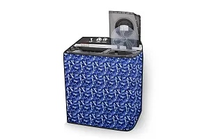 The Furnishing Tree Washing Machine Cover Frieze pattern Blue Compatible for Whirlpool 6Kg Semi-Automatic Top Loading Superb Atom-thumb2