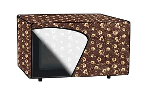 The Furnishing Tree Microwave Oven Cover for Whirlpool 25L Crisp STEAM Conv. MW Oven-MS Floral Pattern Coffee Brown-thumb4