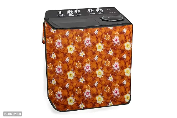 The Furnishing Tree Washing Machine Cover Floral Yellow Compatible for GODREJ 7.2KG Semi-Automatic Top Loading WSEDGE CLS+ 7.2 TN3 M WNRD-thumb0