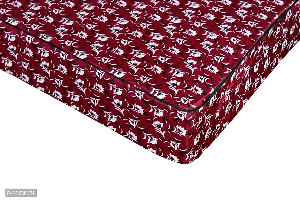 The Furnishing Tree Polyester Mattress Protector Waterproof Size WxL 36x78 inches Single Bed one Unit Floral Pattern Magenta-thumb3